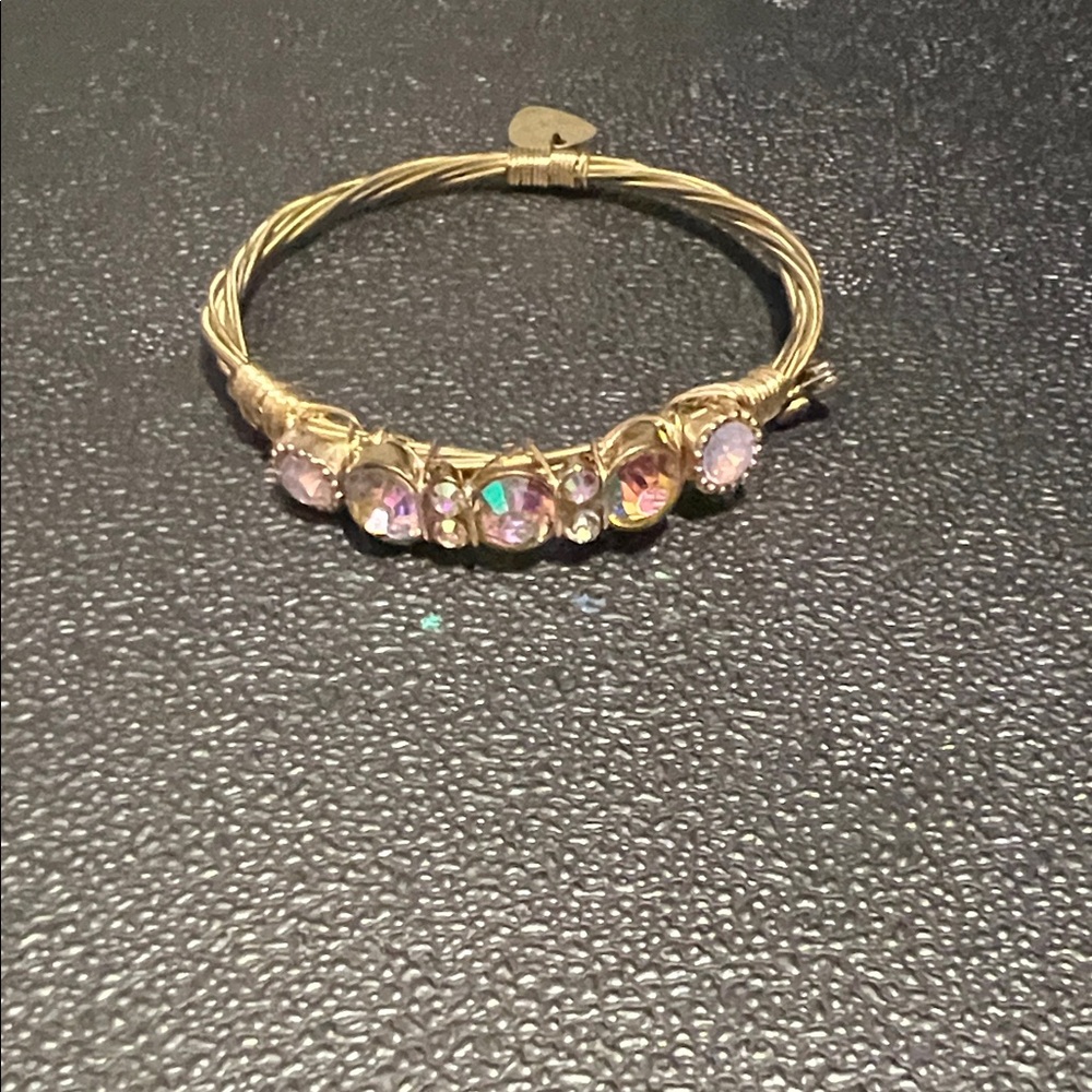 Elegant Gold and Pink Gemstone Bracelet